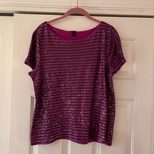 J Crew Sequin Short Sleeve